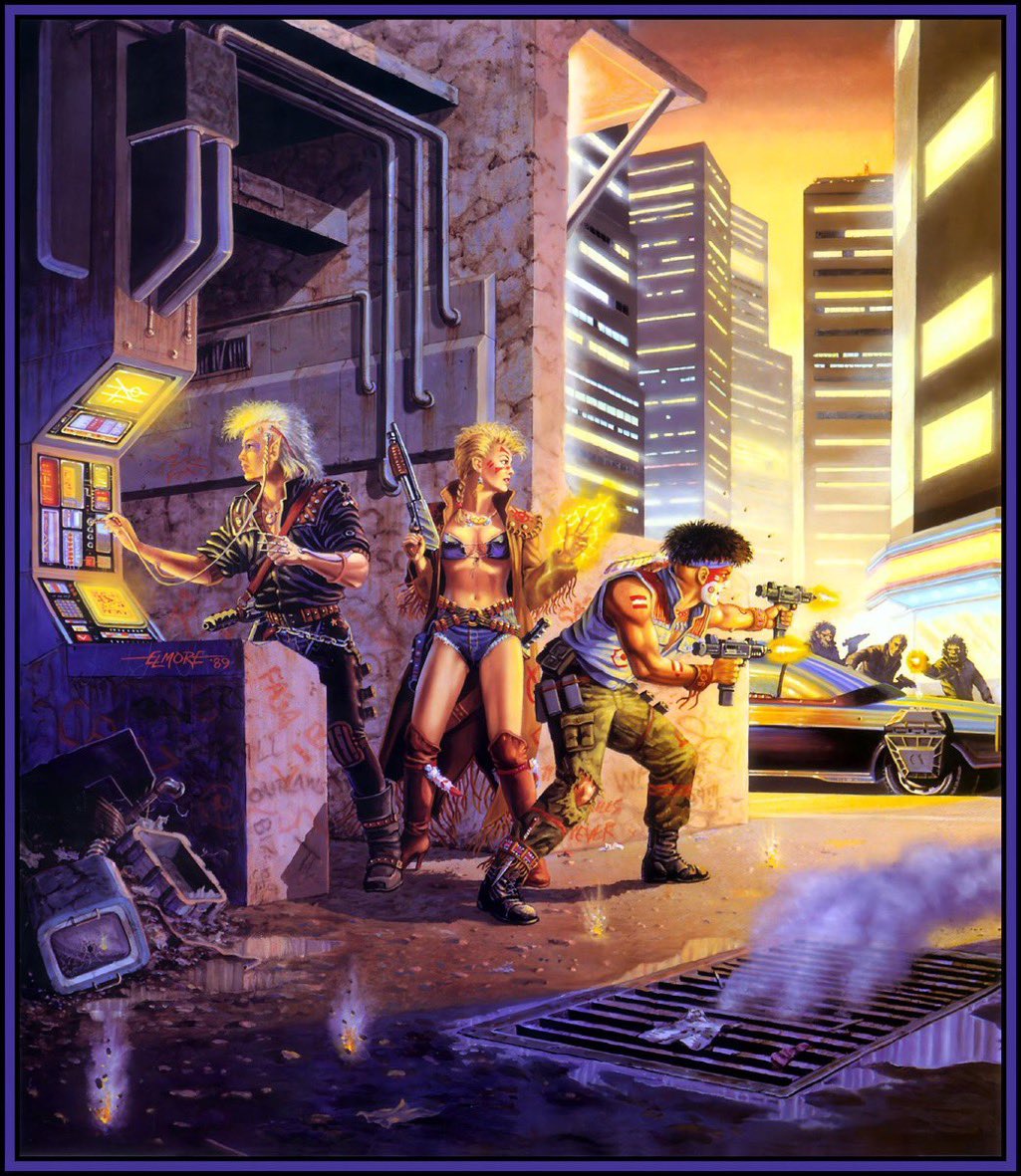 YoDanno's tweet photo. More Larry Elmore scifi…

Shadowrun 1st edition cover, 1989, FASA. https://t.co/kCq19NOt3o