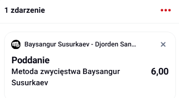 flickkpl's tweet photo. VALUE NA UFC 328 - Chimaev vs Strickland

Susurkaev poddanie - 6.00
Ochoa KO/TKO/DQ - 4.00
Sabatini Poddanie - 3.25
Rebecki KO/TKO/DQ - 3.50

#ufc #ufc328 https://t.co/88KsvE3L3D