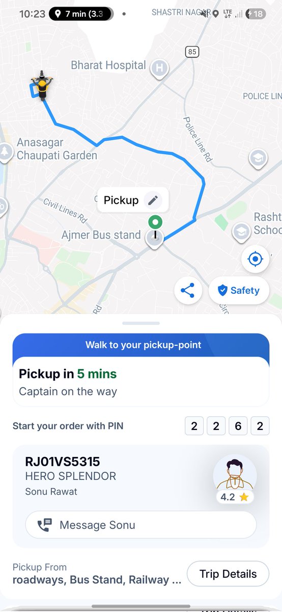 starvolate's tweet photo. @rapidobikeapp this is an SOS situation, the bike rider demanding 500 (91 is original price), otherwise he won't came, he won't cancel, calling me continuously from diff nunbers asking me to cancel, he is saying this is how he do, it's almsot night time, can you give him a lesson https://t.co/G2IfbRKx8i