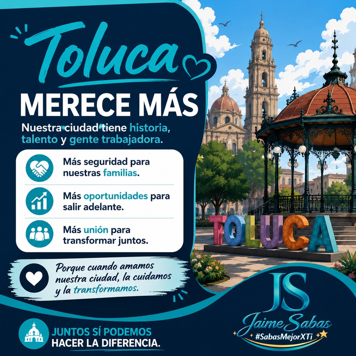 jaimesabas's tweet photo. Toluca tiene historia, tiene identidad, tiene gente trabajadora.

Lo que falta no es potencial…
es rumbo.

#Toluca #SabasMejorXTi #JaimeSabas #TolucaOpinión #Reflexión https://t.co/6F2LL3TxYF