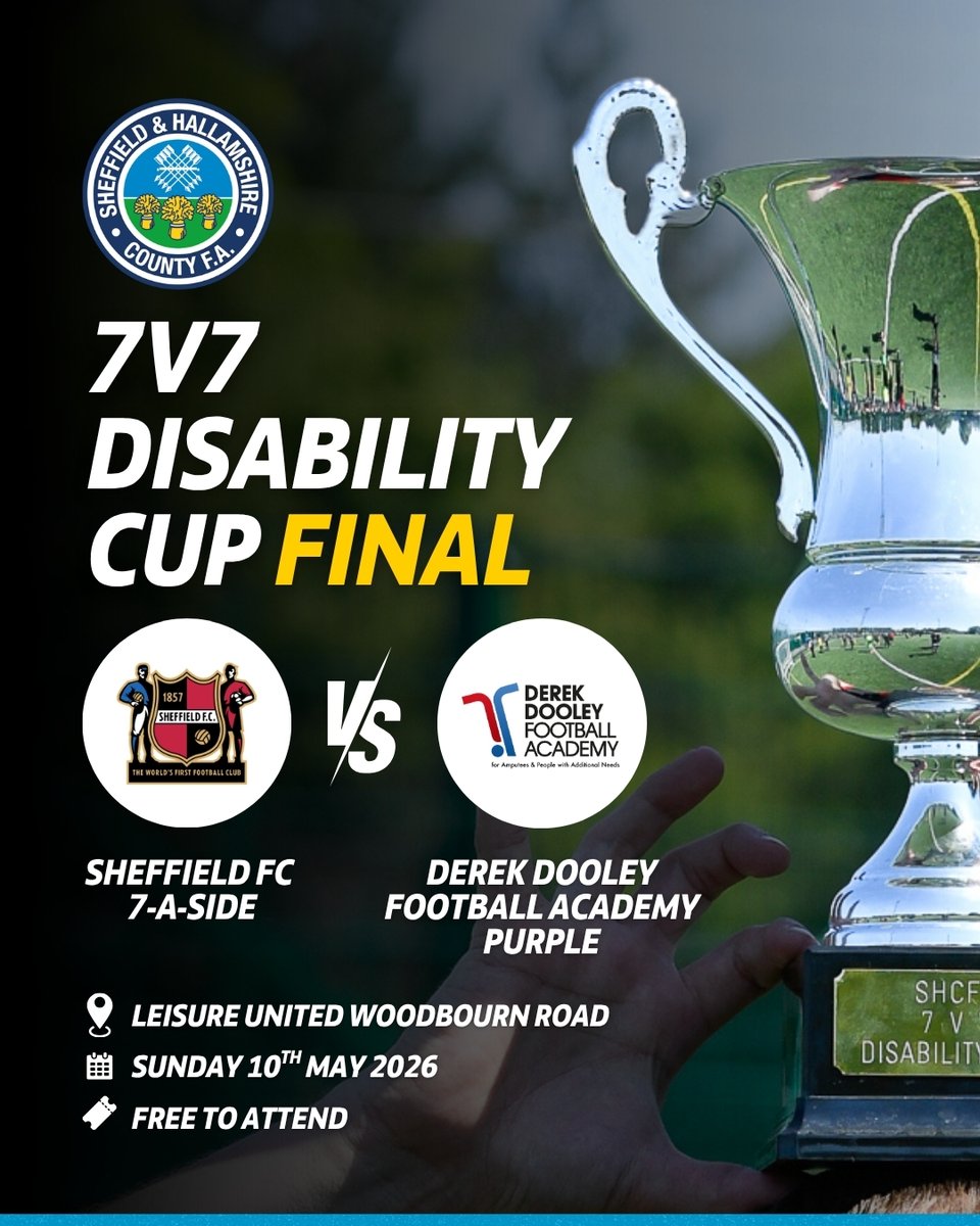SHCFA's tweet photo. A big day of football awaits at the Disability Cup Finals. 🏆

Come down to Leisure United Woodbourn Road and support the teams competing for silverware.

#SHCFACountyCups https://t.co/w1CUcFGyUF