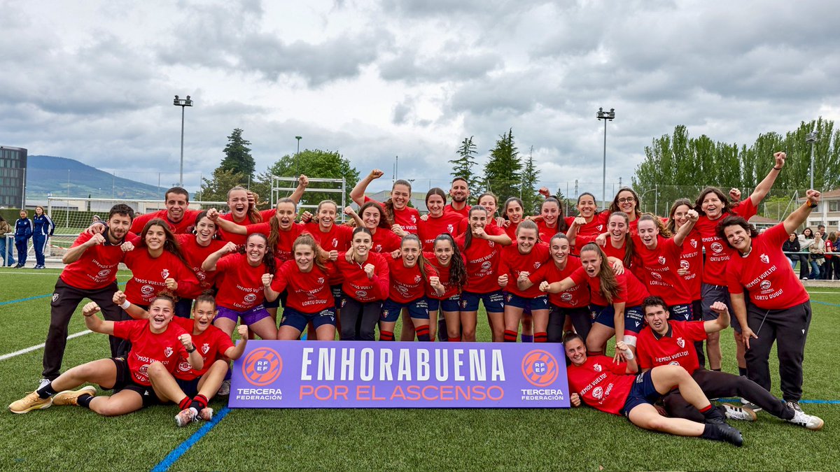🚀¡𝐃𝐨𝐛𝐥𝐞 𝐚𝐬𝐜𝐞𝐧𝐬𝐨 𝐫𝐨𝐣𝐢𝐥𝐥𝐨!

🏆<a href="/Osasuna_fem/">C.A. OSASUNA</a> B promociona a #SegundaRFEF tras imponerse esta mañana al Mallorca Internacional FC por 3-1 (4-1 en el global)

⏫Este ascenso hace que <a href="/Osasuna_fem/">C.A. OSASUNA</a> C también suba de categoría a #TerceraRFEF

¡𝑬𝒏𝒉𝒐𝒓𝒂𝒃𝒖𝒆𝒏𝒂!👏🏼