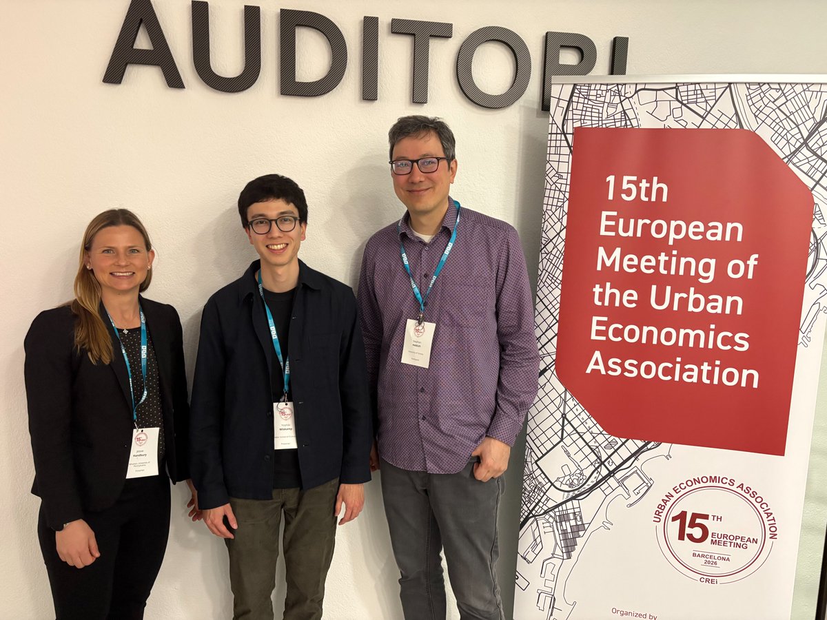 UrbanEconomics's tweet photo. Congratulations to Yoshiki Wiskamp (London School of Economics) who won the student prize at our European #UEA2026 meeting in Barcelona this weekend.  
https://t.co/alEZZ7sHlb 

Read his research papers: https://t.co/U1FQrmiiVM https://t.co/3MPQp3Tvc8