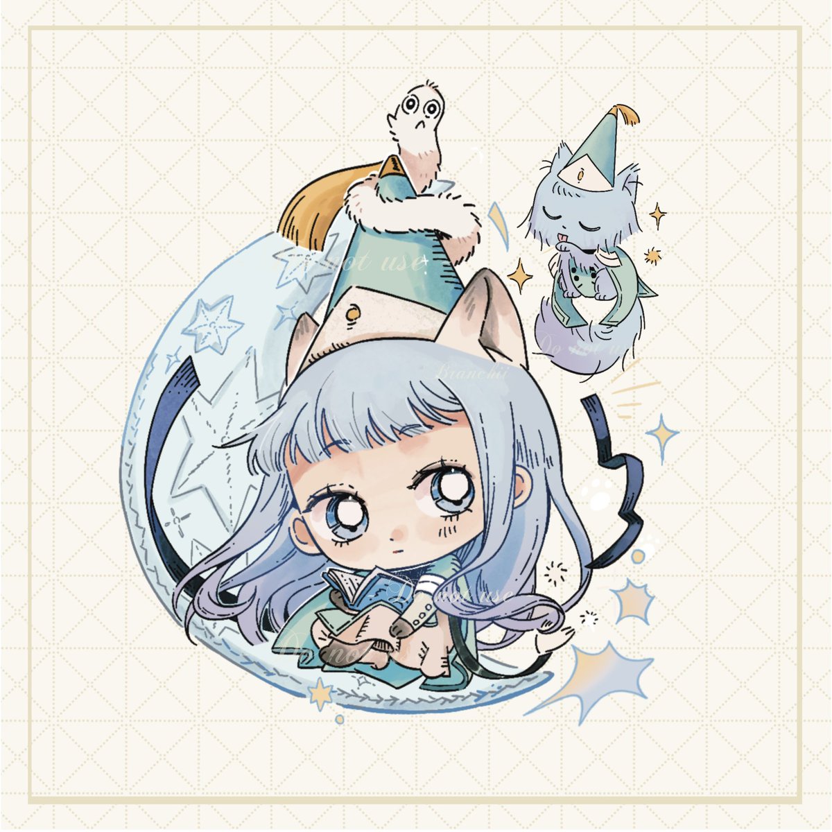 Now look at my blue cat 

#Δ帽子 #witchhatatelier #wha