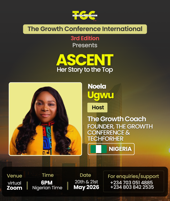 TGC_intl's tweet photo. Who’s the host of The Growth Conference International 2026? 

Noela Ugwu is a personal branding and business development expert and a sought-after global keynote speaker. https://t.co/vMiB1YEA7S