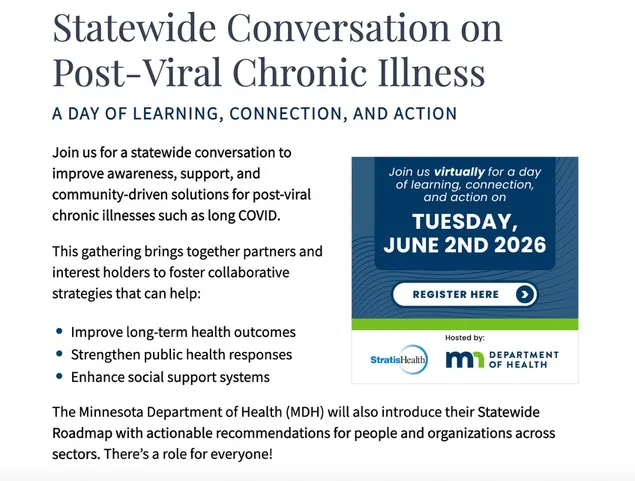 bhanlon15's tweet photo. Wanted to pin for June 2, hosted by Minnesota Dept. of Health: 'Statewide Conversation on Post-Viral Chronic Illness A Day of Learning, Connection &amp; Action'

When: 6/2/26, 9A-2P CT on Zoom

Though the event is MN‑focused, it is open to all

Register here: https://t.co/Dz42KKFJVF https://t.co/i1sPK2ah6a