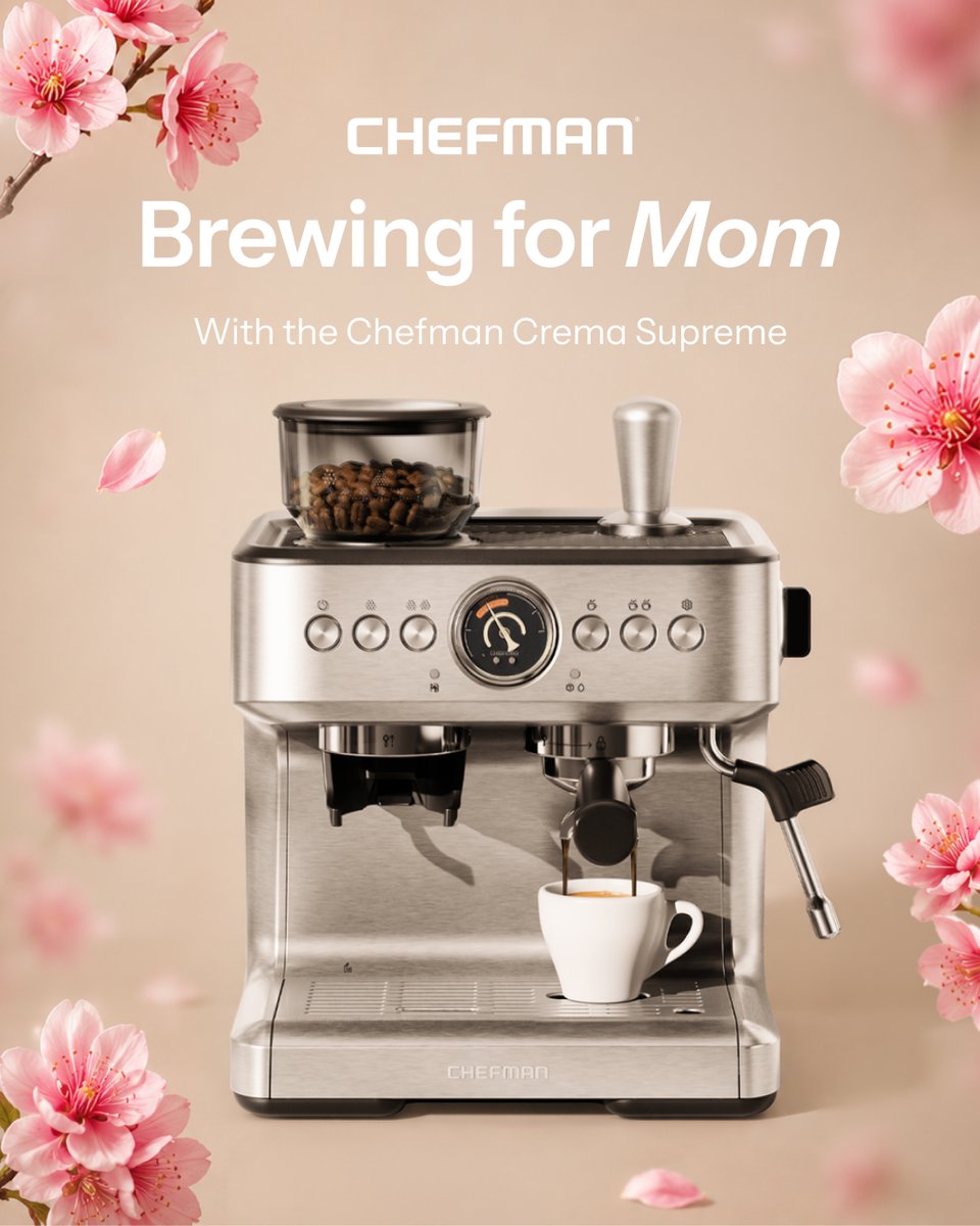 MyChefman's tweet photo. Brewing for Mom 💐☕

Make Mother’s Day a little more special this year.
Simple, thoughtful, and made by you 🤍

📌 Save this for Sunday

#MothersDay #BrewingForMom #CoffeeAtHome #HomeCafe #BrunchAtHome #CoffeeInspo #WeekendVibes #foodie #barista #drink #coffee #espresso #chefman https://t.co/KtbA346eI0