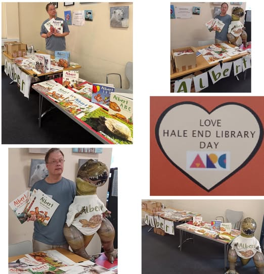IanBrownTV's tweet photo. Super day at our local #library with #ALBERTthetortoise &amp; Hugg 'n' Bugg #storytime for #LibraryDay. Supersize thanks to all involved including the organisers, other #authors and #crafters and especially the ace #librarians. https://t.co/Olqfb5dRZA
#tortoise #bookseries https://t.co/fEyUIKfgiQ