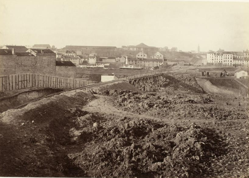 oldparis75's tweet photo. #Paris Tracé de la rue de Tolbiac, vue prise de la rue de l'Espérance, 13ème arrondissement (1865-1868) https://t.co/RySdyvCO3O