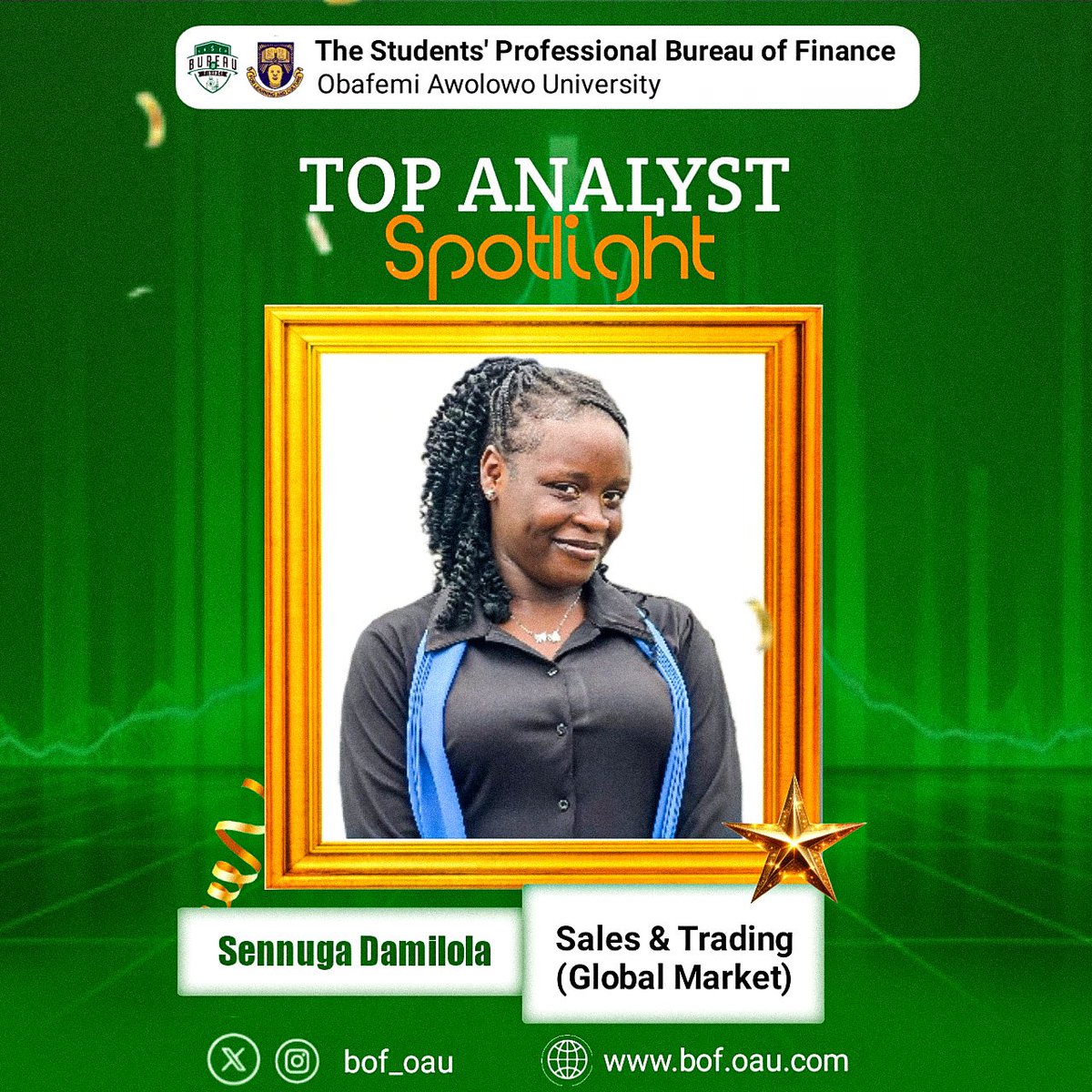 bof_oau's tweet photo. Introducing the top performing analysts across our core divisions. π€π
Congratulations guys.
Keep up the good work.
#bofoau #topanalysts https://t.co/eAJFemckeY