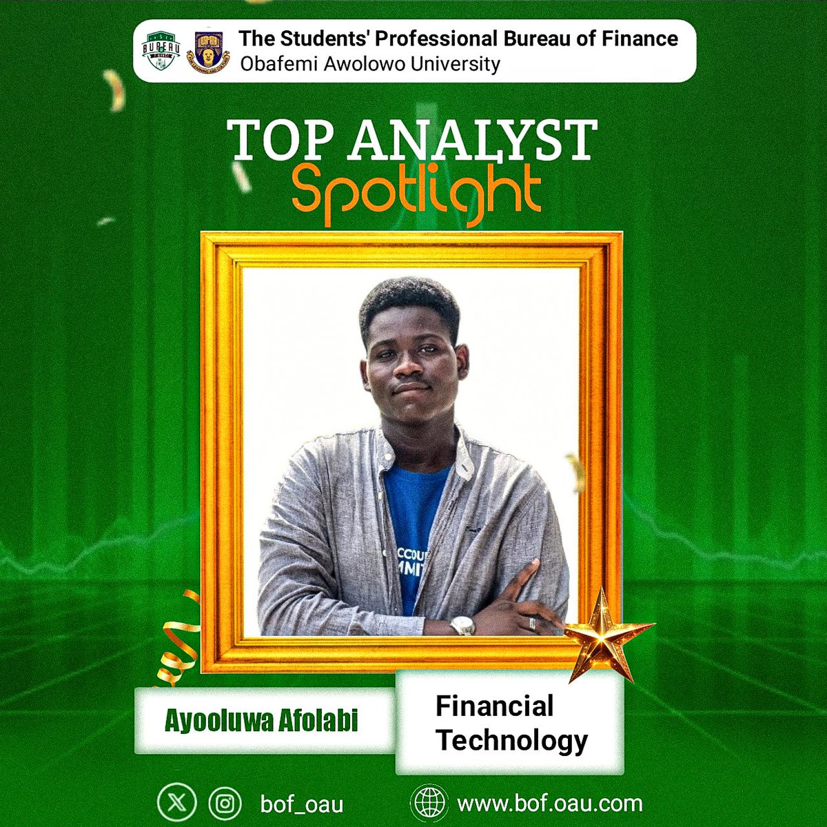 bof_oau's tweet photo. Introducing the top performing analysts across our core divisions. π€π
Congratulations guys.
Keep up the good work.
#bofoau #topanalysts https://t.co/eAJFemckeY