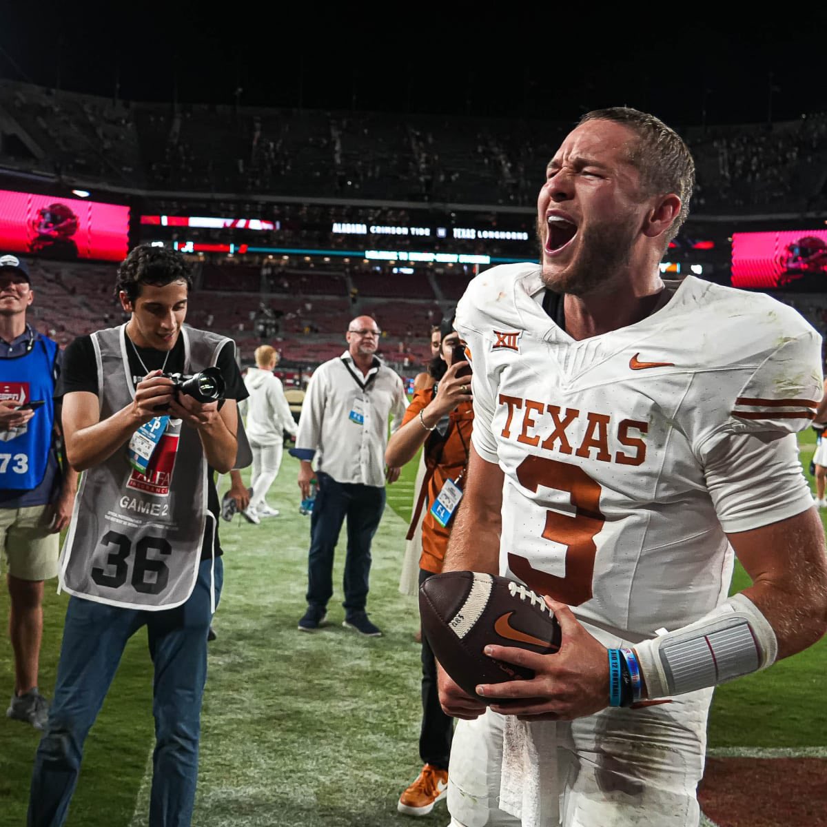 CFBChuckk's tweet photo. Quinn Ewers going into Bryant Denny at night OUT OF CONFERENCE, with the season on the line in SEPTEMBER

They don’t make em like this anymore. This experience is GONE. https://t.co/vsd6EZO4UB