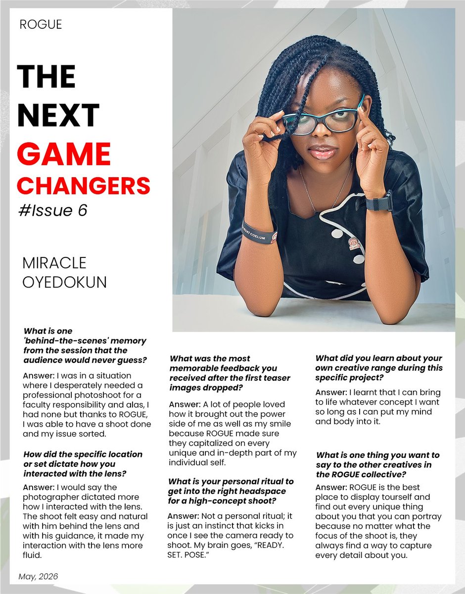 rogueoau's tweet photo. THE ROUGE INTERVIEW SERIES 
ISSUE 1 : TODAY'S MAIN CHARACTER 

In frame @_reinaazul
Cover design @I_Edison7
Cc 📸 : @OyeRehoboth11 

#photography #blog #magazine https://t.co/zI42GGnXMy
