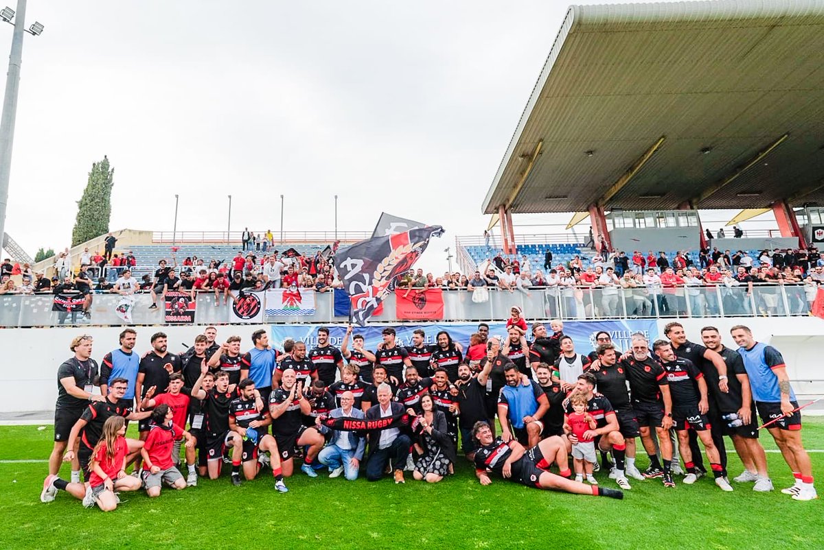 eciotti's tweet photo. Magnifique victoire du @NissaRugby en demi-finale face à Chambéry !

Nos joueurs ont livré un match exceptionnel, portés par un public niçois extraordinaire.

La semaine prochaine, direction la finale ! https://t.co/Wb65yaInCr