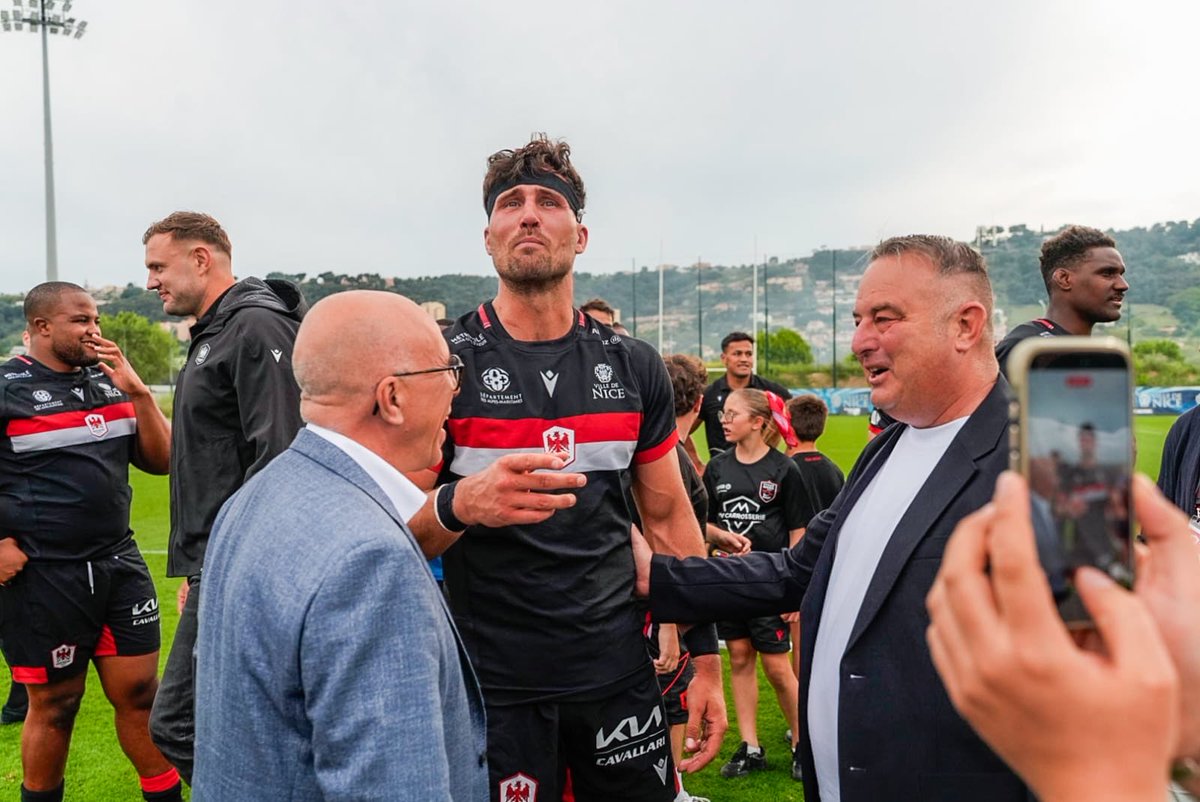 eciotti's tweet photo. Magnifique victoire du @NissaRugby en demi-finale face à Chambéry !

Nos joueurs ont livré un match exceptionnel, portés par un public niçois extraordinaire.

La semaine prochaine, direction la finale ! https://t.co/Wb65yaInCr
