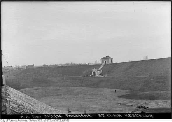 MovieMayor's tweet photo. Toronto's first-ever escalator, connecting the Tomb of the Unknown Simcoe down to the HQ of the Forest Hill Ladies' Brutalist Appreciation Society is closed today due to hijinx. https://t.co/uBnGKoDtPo