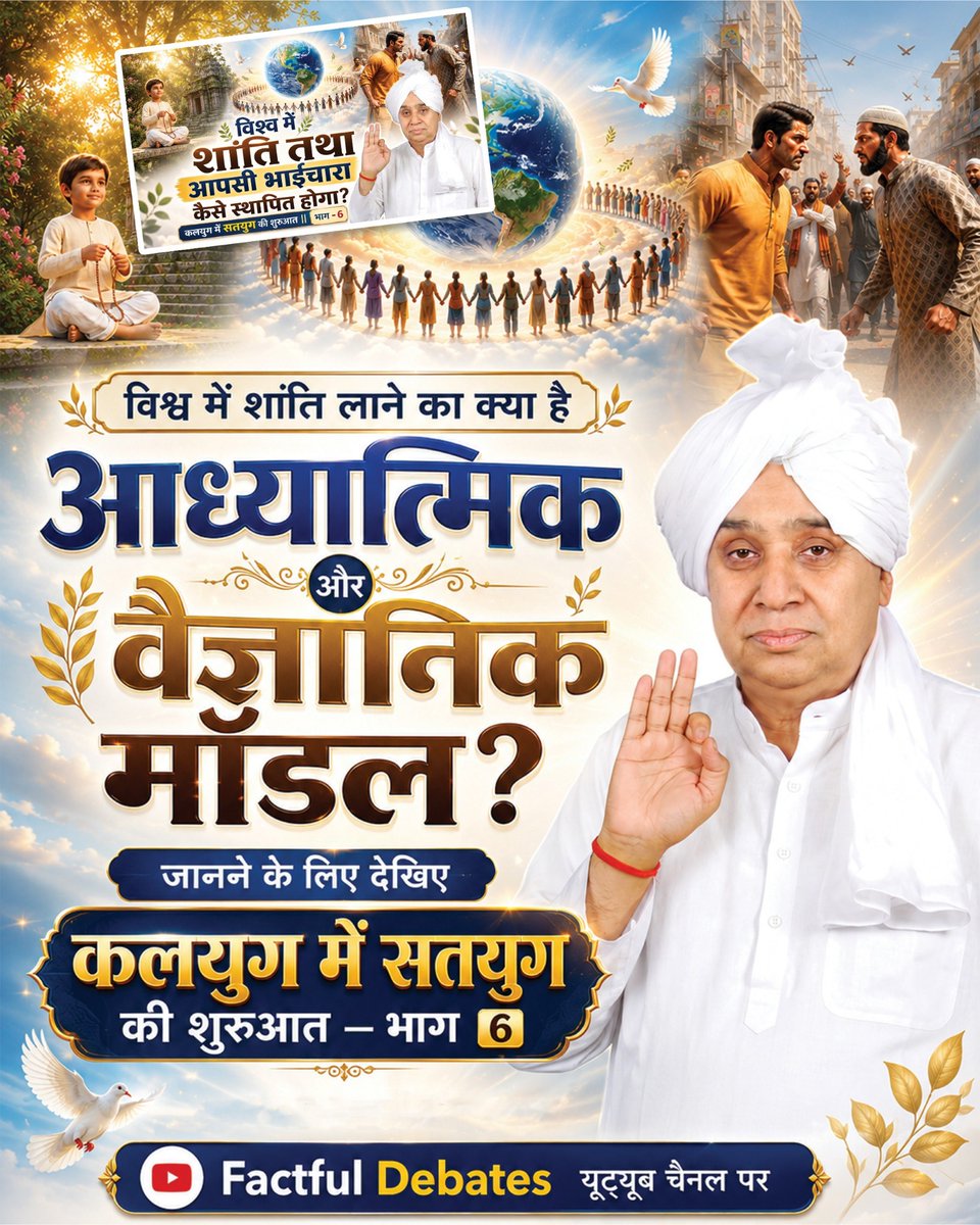 Ajaydassahu1's tweet photo. #कलयुगमेंसतयुगकीशुरुआत_भाग6
विश्व में शांति लाने का क्या है आध्यात्मिक और वैज्ञानिक माडल? जानने के लिए देखिए कलयुग में सतयुग की शुरुआत भाग -6
 Visit Factful Debates YT https://t.co/xYRNUb7MVl