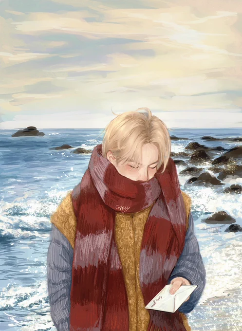 some warm up with blonde jiminie and the sea
