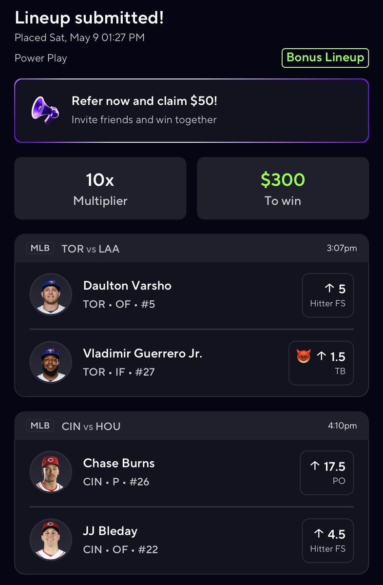 Tex_Takes's tweet photo. Let’s get our get back on the early games with this $30 Free Play. ⚾️ 💥 https://t.co/6gmMSGGqfn