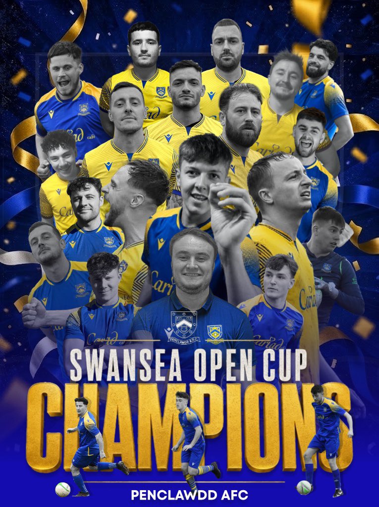 PenclawddAFC's tweet photo. CHAMPIONS AGAIN OLÉ OLÉ🏆💛💙 https://t.co/e2fIpXuzxY