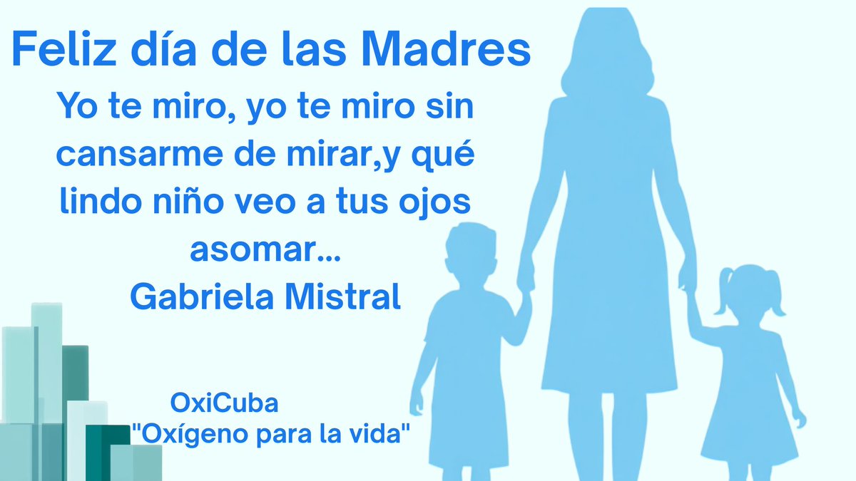 oxicuba's tweet photo. OxiCuba 
Feliz día de las madres para todos esas mujeres que entregan cada día su amor para sus hijos y familia.
"Oxígeno para la vida "
#Cuba https://t.co/U2UJQeUB67