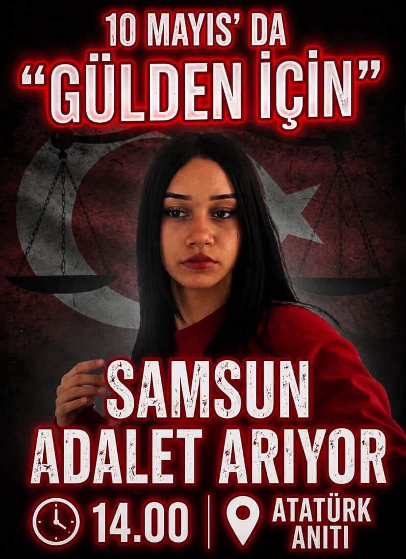 devransahin5555's tweet photo. “Gülden İçin” adalet talebiyle bir araya geliyoruz
Kadına yönelik şiddete hukuksuzluğa ve cezasızlığa karşı susmuyoruz
📍 Onur Anıtı
🕑 14.00
Samsun’dan yükselen bu ses adalet isteyen vicdanını kaybetmemiş herkesin sesi olacak
 #gülcenconi #Adaletİstiyoruz #kadınaşidetehayır https://t.co/qgEQiPQOYq