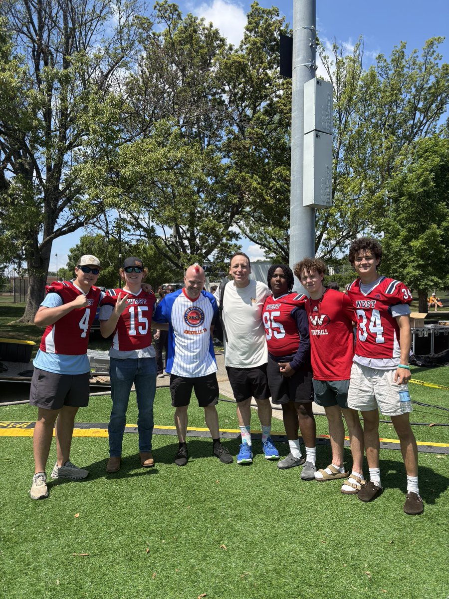 westrebelsfb's tweet photo. 2026 Dead End BBQ World championship Bologna eating competition, for the 3 straight year and breaking the world record with 16lbs eaten in 8 minutes, Joey Chestnut takes home the title belt! Thanks for allowing us to come out and help! https://t.co/5uuZY9Kutf
