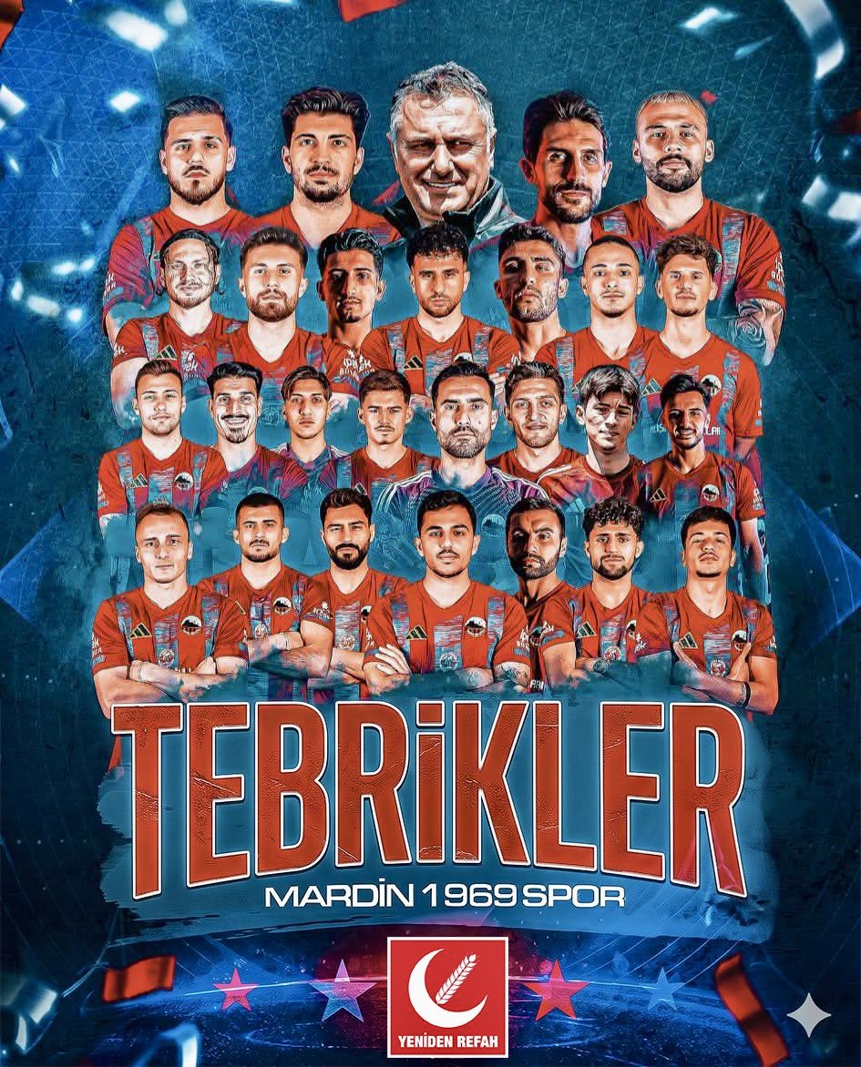 erbakanfatih's tweet photo. 1. Lig’e yükselen Mardin 1969 Spor’u gönülden tebrik ediyor; futbolcularını, teknik heyetini ve Mardinspor taraftarını kutluyorum. @mardinsporsk https://t.co/egf4y71Cvg