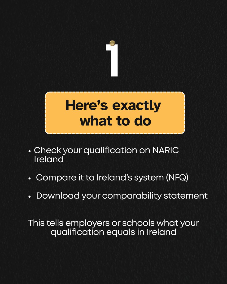 IASIRELAND's tweet photo. If you’re planning to work or study in Ireland, and your qualification is from outside Ireland, you may need to get it officially recognised before applying for jobs or schools.

If your qualification isn’t listed?
You can still apply for recognition advice online.
SEND US A DM https://t.co/NXeX04J00n