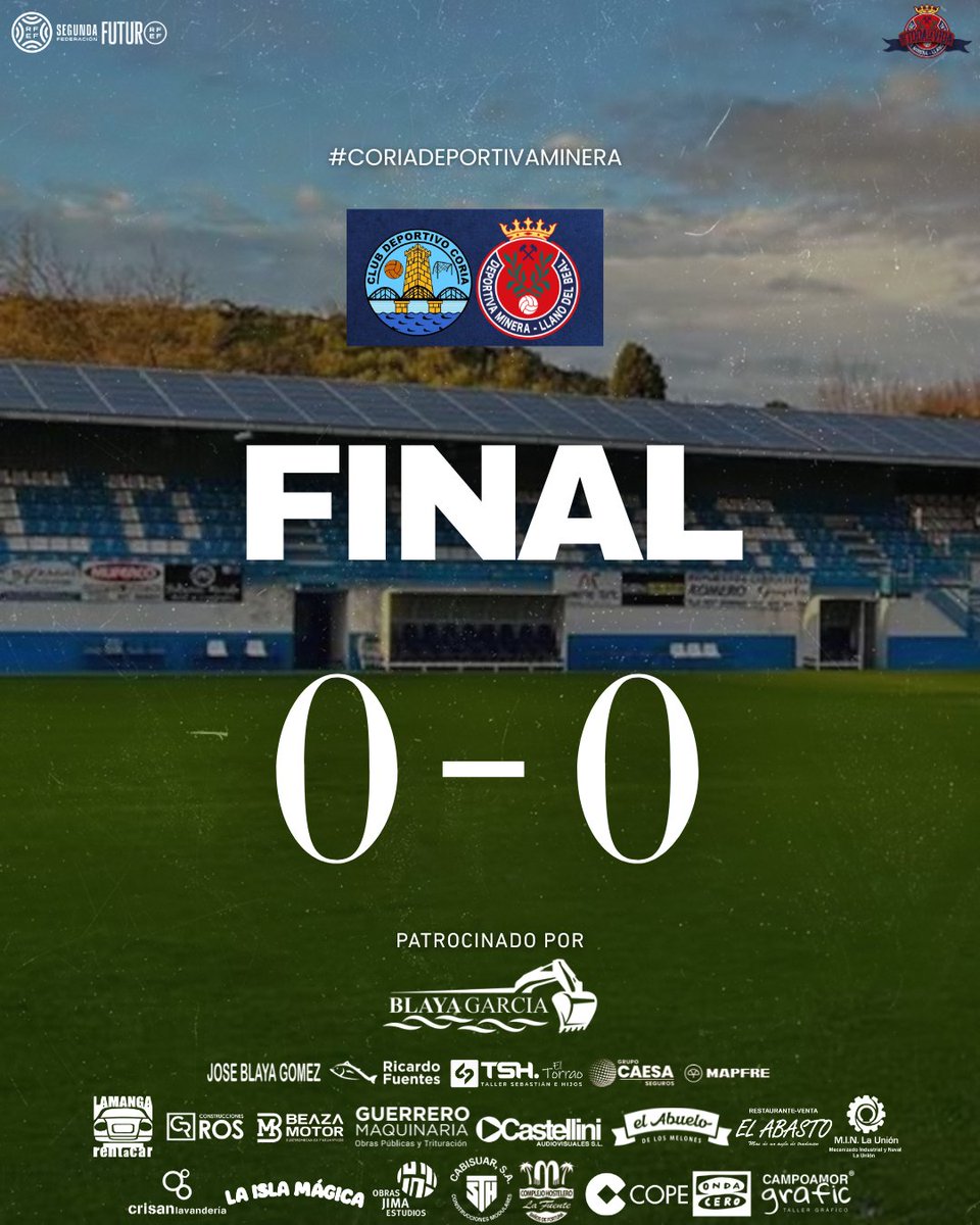 DeportivaMinera's tweet photo. ⌚90’ | 0️⃣-0️⃣ | 🔚Finaliza el partido en Coria.

👊🏻¡A buscar el pase la próxima semana en casa!

⭐Blaya García 

#CoriaDeportivaMinera https://t.co/GtwmKR9P4y