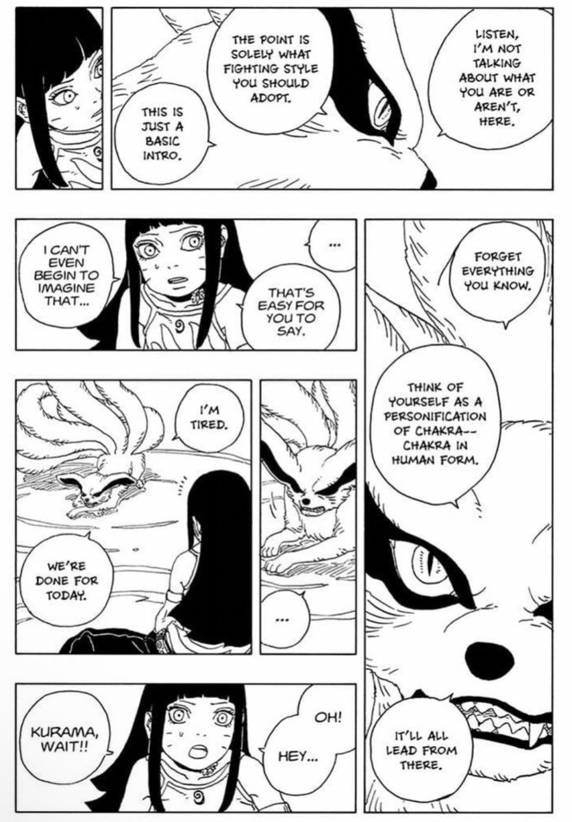 kubiwari's tweet photo. No slit pupils
No feral facial distortion
No fox morphology
No tailed cloak design 
No KCM seal patterns
No transformation At All

the chakra is behaving almost like a natural atmospheric extension of her body that she can simply let spill outward to heal. https://t.co/Y1tb9LOKbs