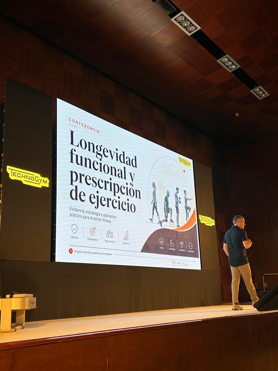 mikelizquierdo_'s tweet photo. Gracias a @Technogym por la invitación al Innovation Outlook en Valencia.

En tiempos donde cada semana aparece un nuevo “crecepelo” de la longevidad —biohacking, suplementos milagro y promesas antiaging— conviene recordar algo simple: la longevidad que importa es la longevidad funcional.

No se trata solo de vivir más.
Se trata de llegar con fuerza, movilidad, autonomía y capacidad funcional.

Y ahí el ejercicio físico y el fitness no son lifestyle. Son infraestructura de salud.

 #HealthyLongevity #ExerciseIsMedicine #Fitness #Aging #VIVIFRAIL @CIBER_ISCIII
@UNavarra
@navarrabiomed @semeg_es @ConsejoCOLEF