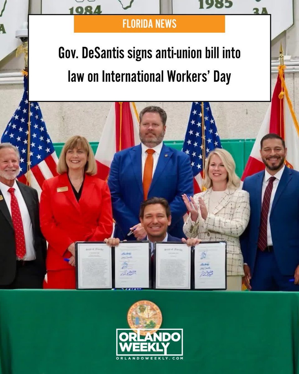 CarlosGSmith's tweet photo. The sinister smiling while disgracefully busting unions and attacking the rights of workers to earn better wages and benefits is disgusting.

Hard-working Floridians can’t afford anything, but sure, let’s all smile while we make it harder for them to earn a raise?! 🤡🤡🤡🤡🤡🤡 https://t.co/EmIFSJlsSu