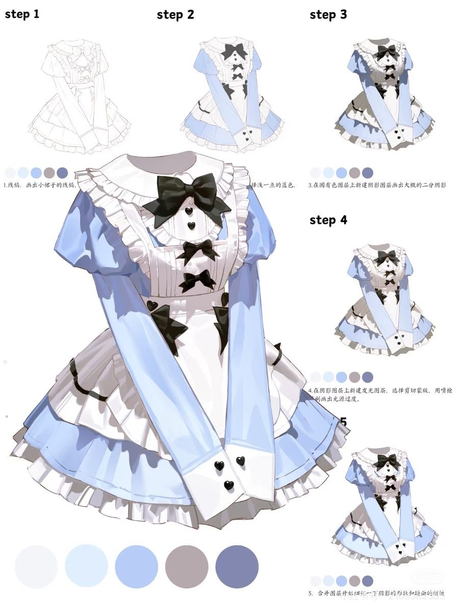 tryanglefor's tweet photo. Rendering dresses gets easier when you separate the layers first ✍️🎀
Which step looks the hardest to you? https://t.co/H1rVvzCzED