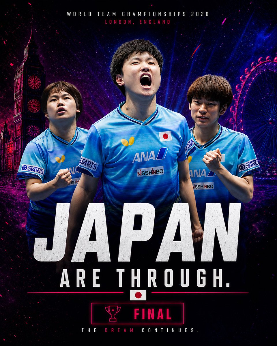 777tabletennis_'s tweet photo. Japan ➡️ Final 

Now they await China or France for tomorrow’s battle for gold 🏆 https://t.co/dK1LxZ45VA