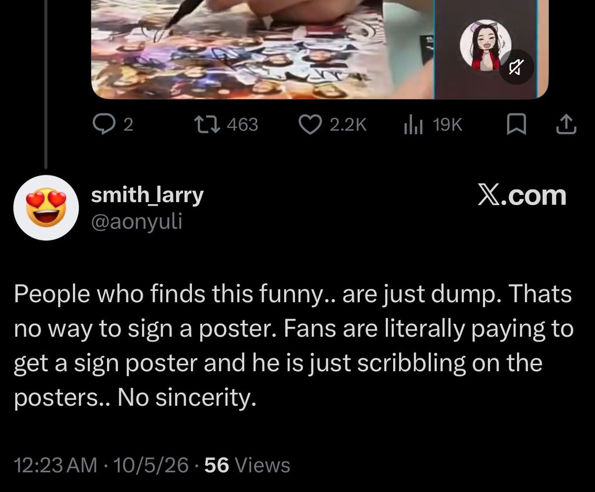 i'd like to see you sit down in one spot for hours and show us how you'd sign hundreds of posters ❤️