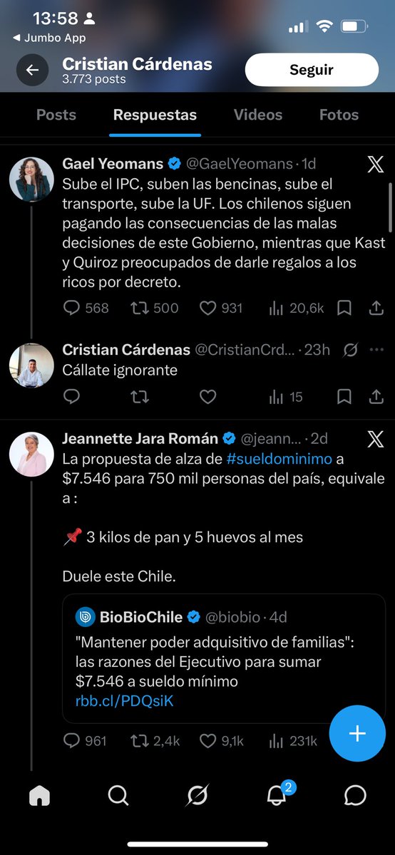 rociobelv's tweet photo. @CristianCrden11 @JuanCaMunozA que chistoso que trates a otros de ignorantes cuando no tienes comprensión lectora, analfabeto funcional y borrego de la extrema derecha https://t.co/nn4JCpwjAr
