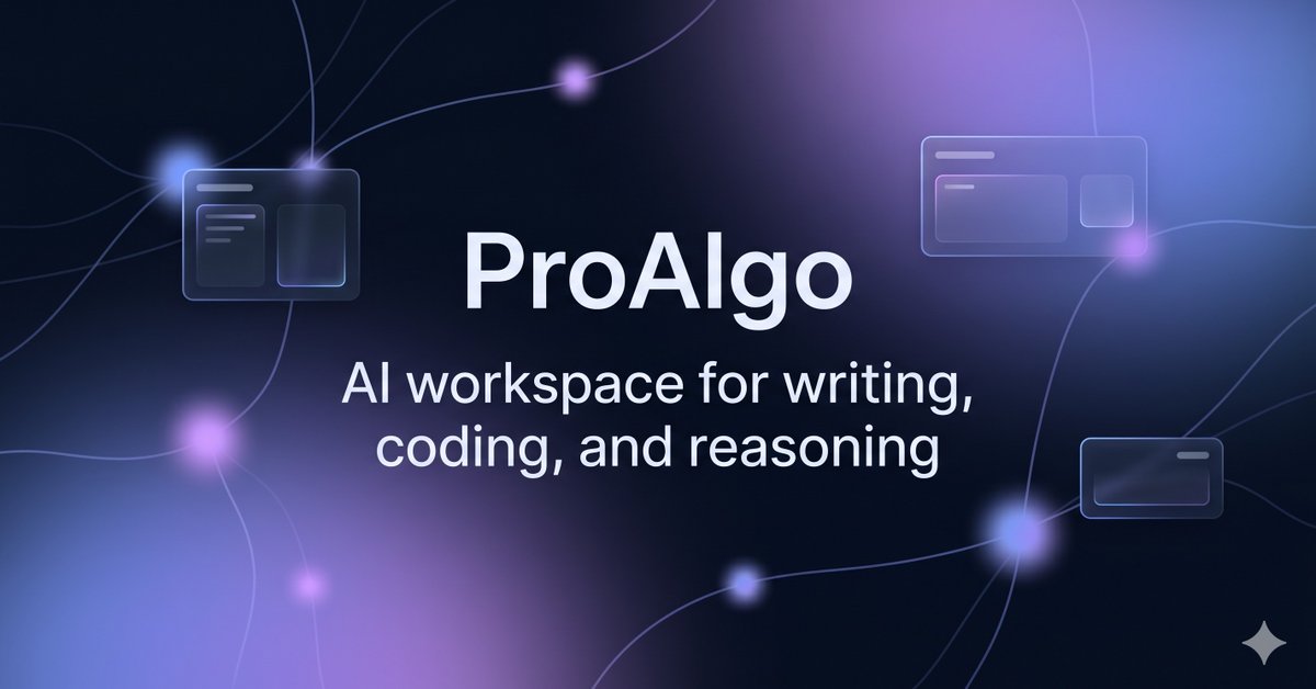 EntUganda's tweet photo. ProAlgo helps you turn questions, notes, and rough ideas into clear drafts, code snippets, and structured plans.
