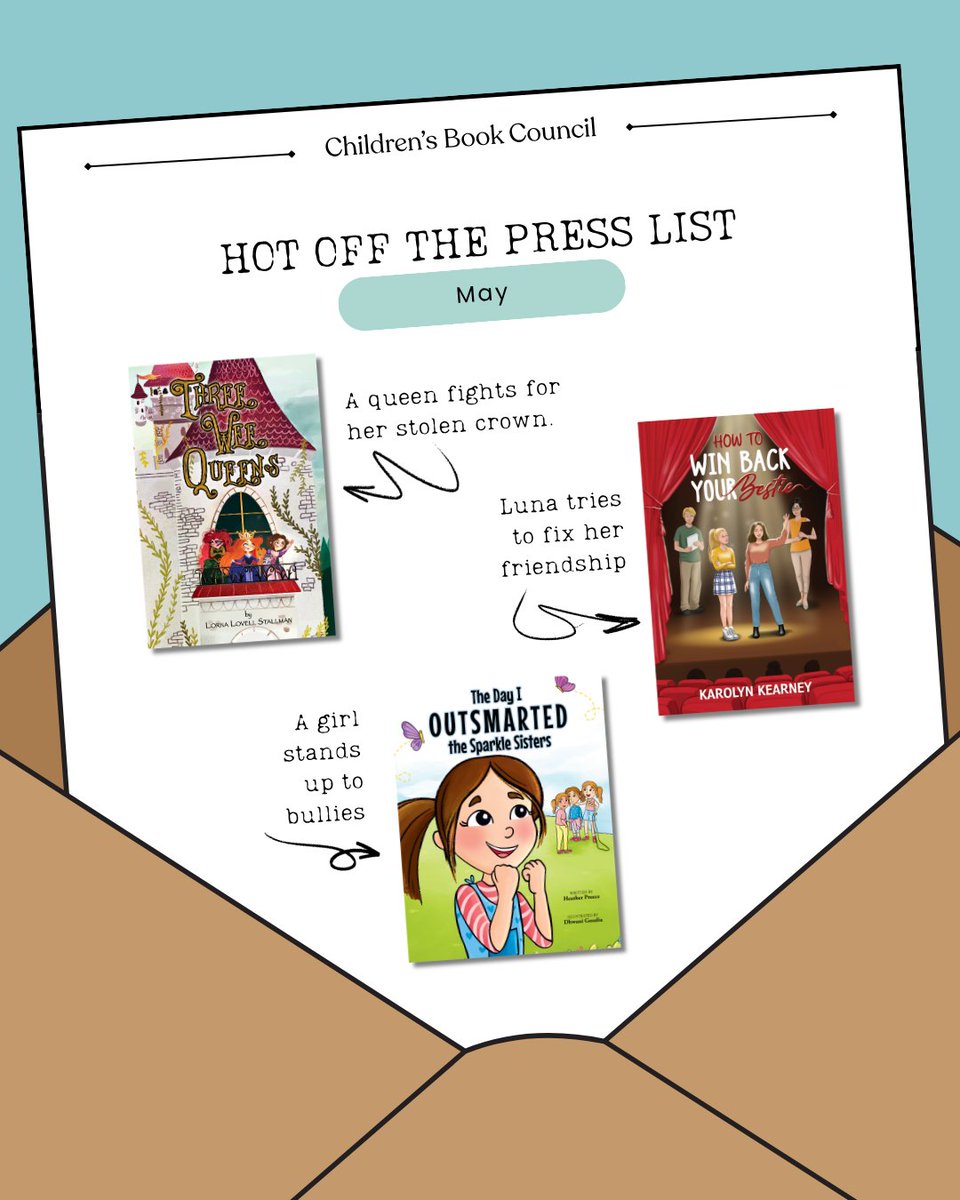 LawleyPublishi1's tweet photo. Big news! 🎉 These titles are CBC featured this month!

From brave queens and friendship drama to clever comebacks—these stories are getting the spotlight. ✨

Check them out and grab your copies today! 📚💛

@LornaStallman

#ChildrensBookCouncil #CBCFeatured #KidsBooks https://t.co/Vq34sutch6