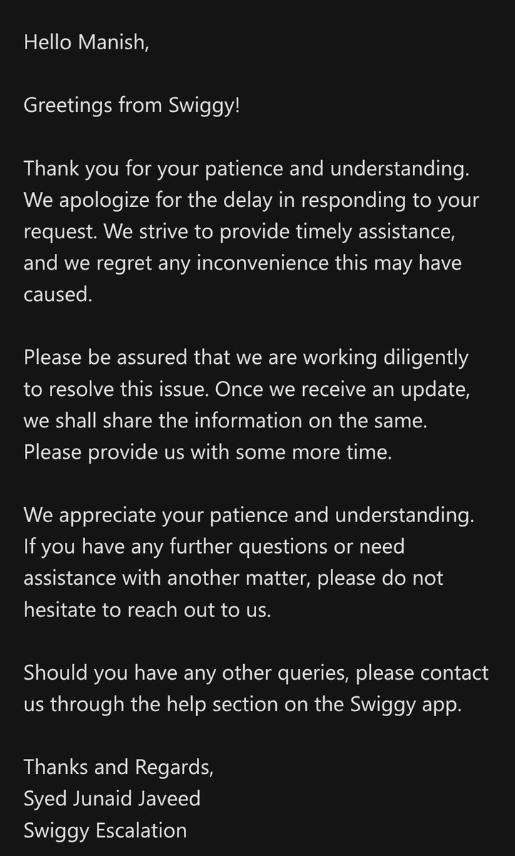 _quest_ian's tweet photo. @SwiggyCares I am sharing your emails for public knowledge. Issue date is 02 May 2026. Disappointed as a customer
#SwiggyInstamart https://t.co/uDCXpemAb7
