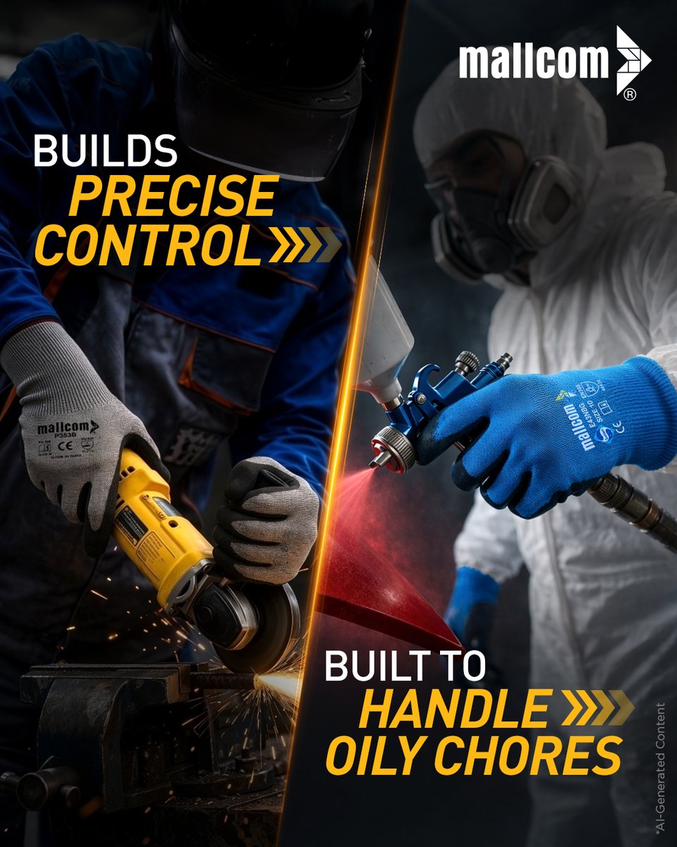 Mallcom_India's tweet photo. Different work. Different grip.
For precision in dry industries - choose PU Gloves.
For greasy, heavy-duty handling - trust NBR Gloves.
Know the difference. Choose right.
Explore our range:- https://t.co/g3782qZsEQ
#Mallcom #PUGloves #NBRGloves #SafetyGloves #PPE https://t.co/gVg34RfnQH