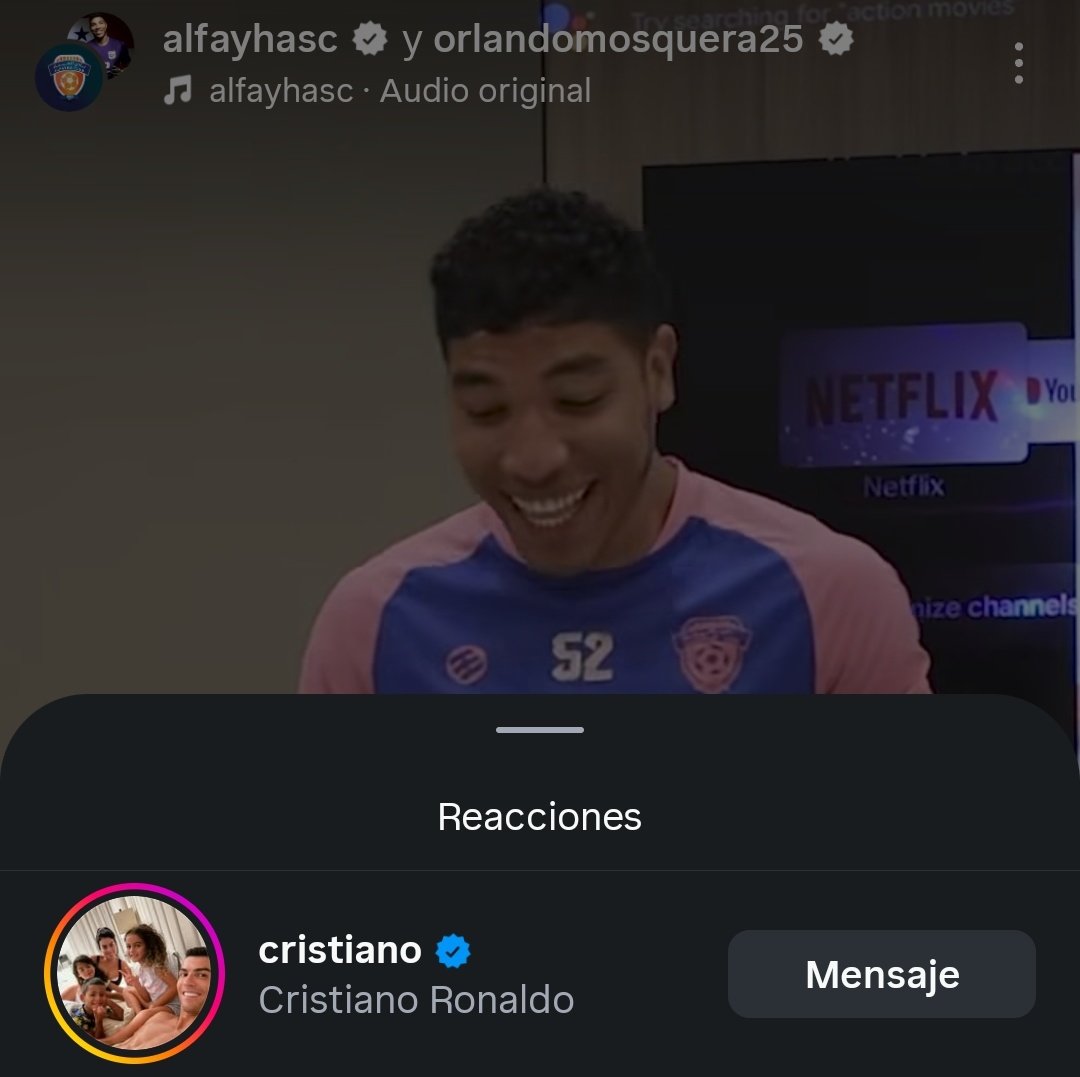 Acabo de darme cuenta que la publicación en la que el Kuty Mosquera anuncia que va a ser papá tiene el like de CRISTIANO RONALDO