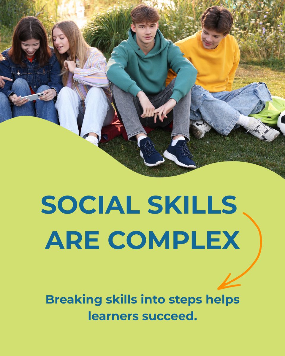 modelmekids's tweet photo. Social situations can move fast!
For many learners, trying to process facial expressions, tone of voice, body language, timing, and what to say next can feel overwhelming.

Break social skills into smaller, manageable steps through task analysis. Instead of teaching a skill as one big concept, learners can practice each part individually and build confidence over time.

Model Me Kids, LLC - Videos for Modeling Social Skills https://t.co/DIK0eyhXJj

#videomodeling #autism #socialskillscurriculum #autismsupport #occupationaltherapy #occupationaltherapist #specialeducation #bcba #socialskills #slpeeps #autismspectrumdisorder #OT #socialemotionallearning #autismawareness #autismspectrum #autismcurriculum #socialskillstraining #PreK #bullying #evidencebasedpractice #pbis #schoolpsychologist #schoolpsychology #pbiscoordinator #schoolcounselor #socialworker #schoolpsych #sel #edchat #modelmekids