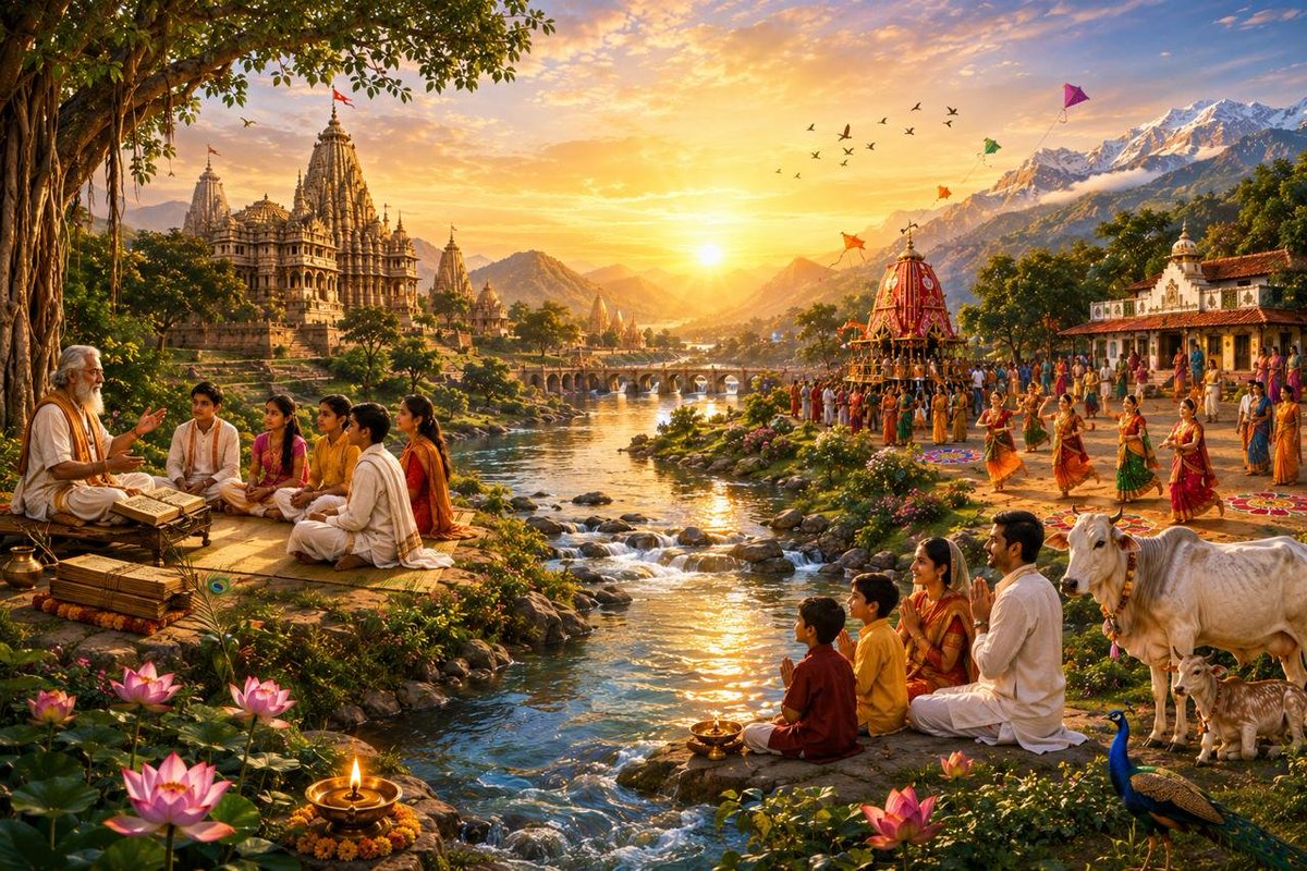 वेदों का दिव्य ज्ञान, ऋषियों की तपस्या और संस्कारों की अमूल्य परंपरा — यही Hindu Sanskriti की आत्मा है। सनातन धर्म केवल आस्था नहीं, बल्कि श्रेष्ठ विचार और आदर्श जीवन जीने की प्रेरणा है। #GloryOfSanatanDharma