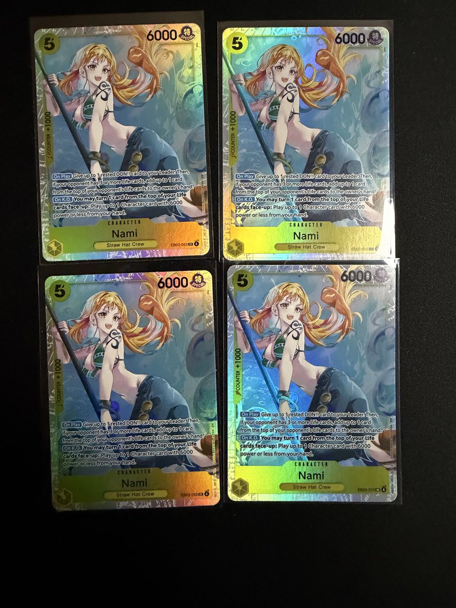 perfgggg's tweet photo. @NewAgeCardKings @franklint619 Nami 35 shipped each or 120 for playset
Robin 35 shipped together
Luffy. Idk yet. https://t.co/4CaSnIR8oR