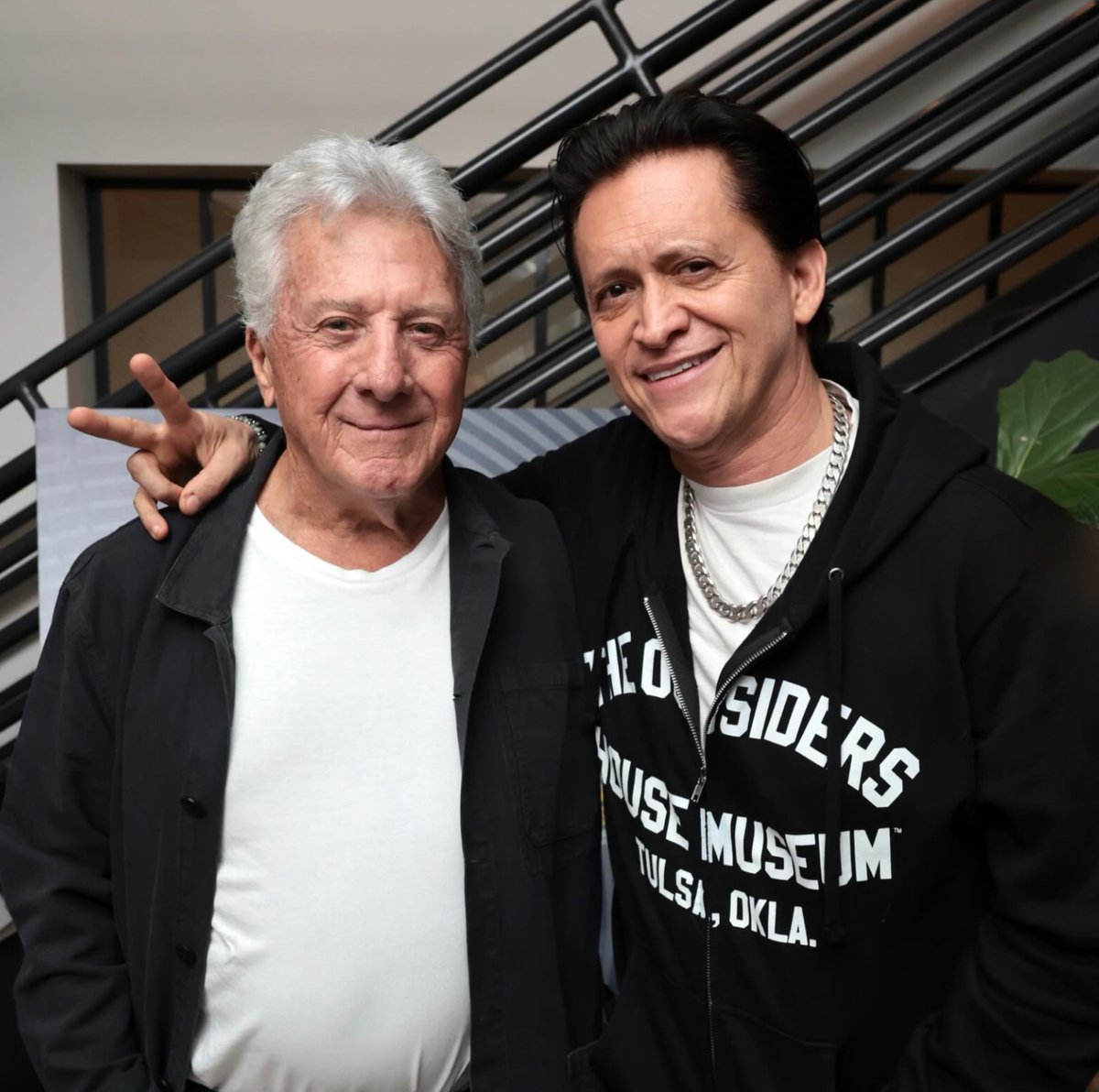 OutsidersHouse's tweet photo. actors Dustin Hoffman and Clifton Collins Jr. at a special screening for the film Tuner in Santa Monica, California. Stay Gold Clifton! https://t.co/yr9dZ6T01K