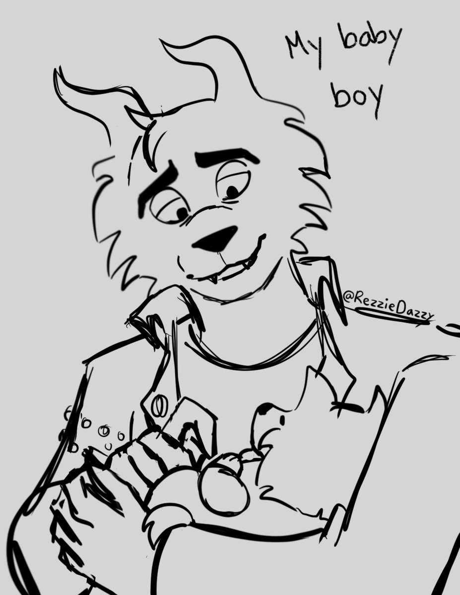 RezzieDazzy's tweet photo. I love that Wolf cares for his sons and does his best raising them so I did some sketches of Barry as a baby 
#donteattheneighbours https://t.co/c1EDveGdaO