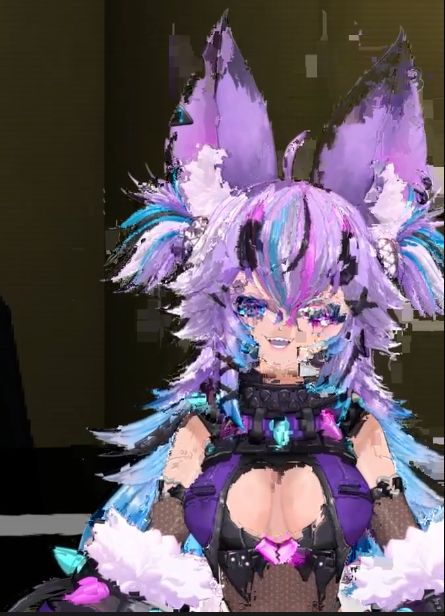 CChunkblower's tweet photo. The combination of a laptop and corrupted footage makes for some new horrifying forms for @GlitchBunnyVT 

#vtuber #glitchbunny #streamer https://t.co/uTqmbHE2wd
