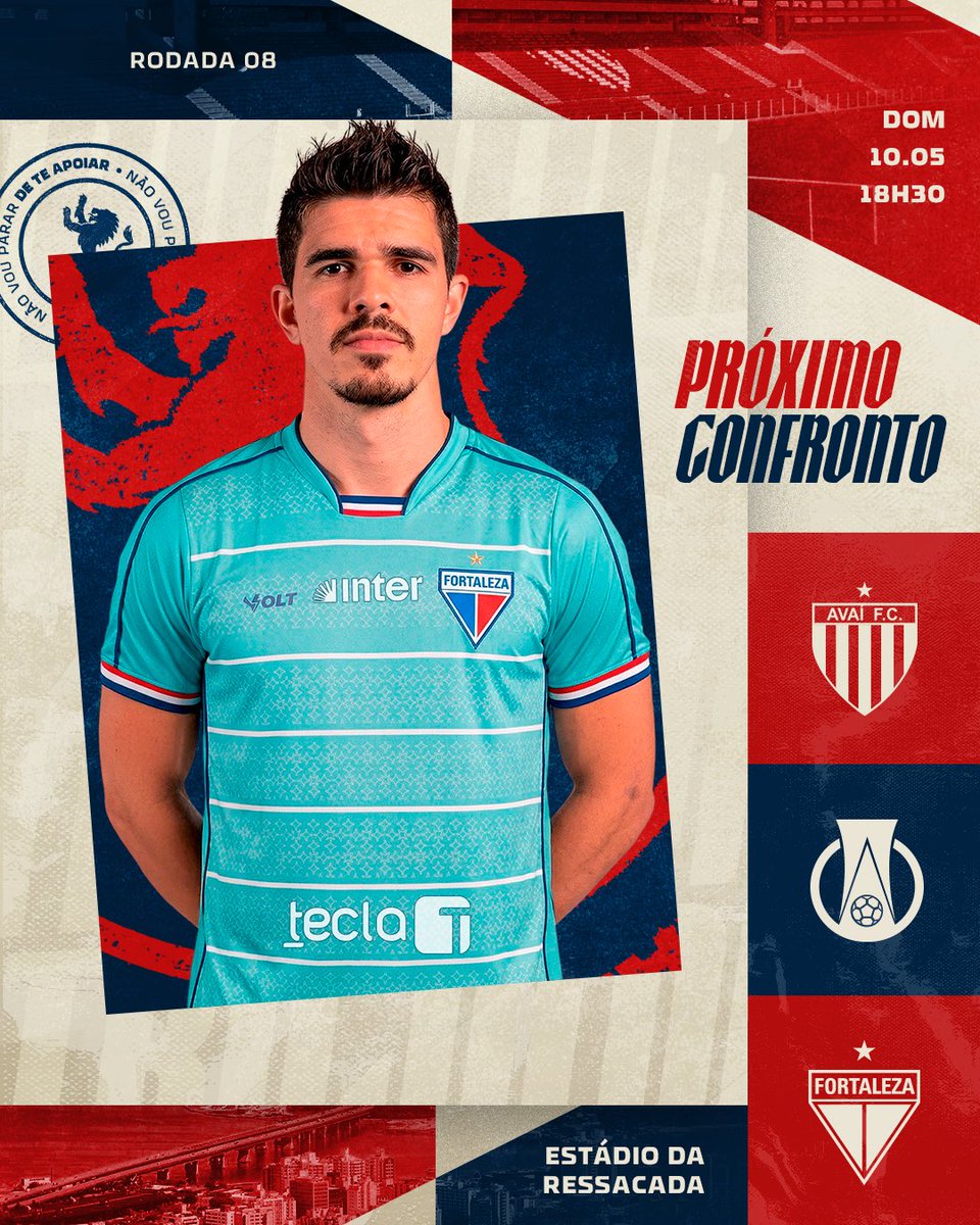 FortalezaEC's tweet photo. Foco no @BrasileiraoB! 🦁

Nosso próximo confronto será amanhã, diante do Avaí, na Ressacada, válido pela oitava rodada da competição.
 
📅 10/05
⌚ 18h30

#FortalezaEC #BrasileirãoB https://t.co/IrIM3P8rvr