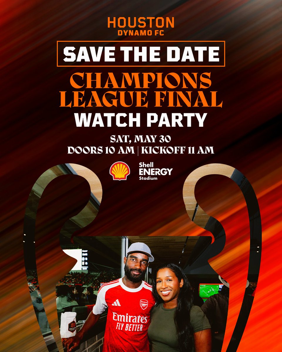 HoustonDynamo's tweet photo. It all comes down to this. Join us May 30th at @Shellenergystdm to see PSG and Arsenal clash in the Champions League Final for free! 

🎟️ https://t.co/kXGnKgGyFR https://t.co/AQugS1LFEY